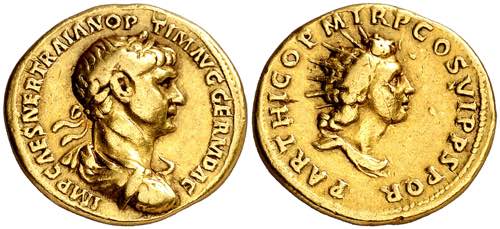 (117 d.C.). Trajano. Áureo. ... 