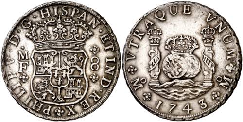 1743/2. Felipe V. México. MF. 8 ... 
