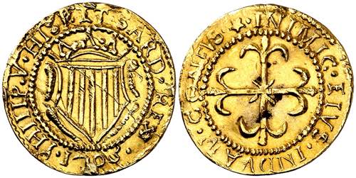 1703. Felipe V. Cagliari. 1 escudo ... 