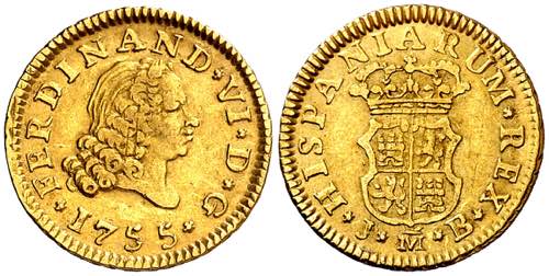 1755. Fernando VI. Madrid. JB. 1/2 ... 