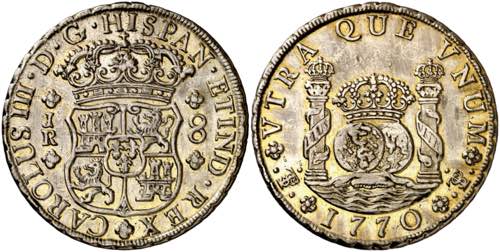 1770. Carlos III. Potosí. JR. 8 ... 