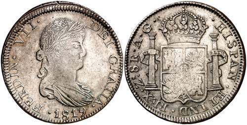 1819. Fernando VII. Zacatecas. AG. ... 