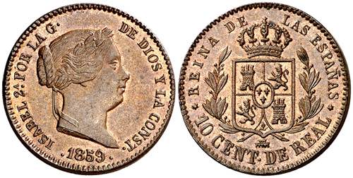 1859. Isabel II. Segovia. 10 ... 