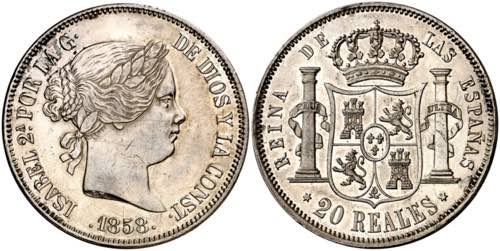1858. Isabel II. Madrid. 20 ... 