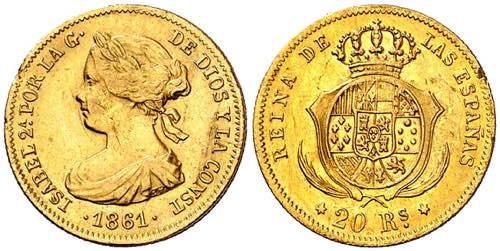 1861. Isabel II. Madrid. 20 ... 