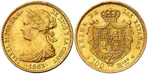 1863. Isabel II. Madrid. 100 ... 
