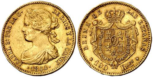 1864. Isabel II. Madrid. 100 ... 