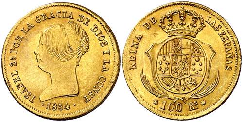 1854. Isabel II. Sevilla. 100 ... 
