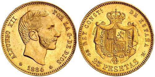 1884*1884. Alfonso XII. MSM. 25 ... 