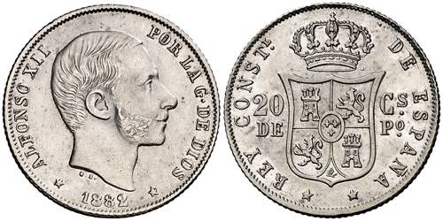 1882. Alfonso XII. Manila. 20 ... 