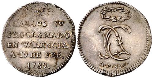 1789. Carlos IV. Valencia. Medalla ... 