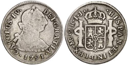 1791. Carlos IV. Lima. IJ. 2 ... 