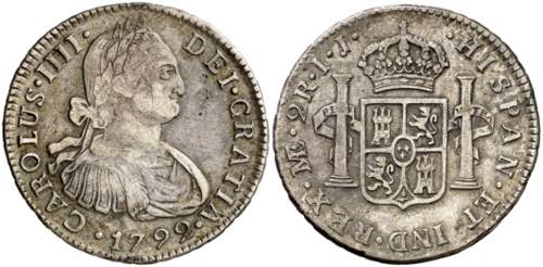 1792. Carlos IV. Lima. IJ. 2 ... 