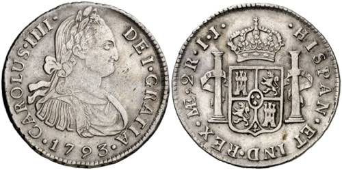 1793. Carlos IV. Lima. IJ. 2 ... 