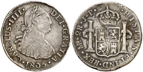 1805. Carlos IV. Lima. JP. 2 ... 