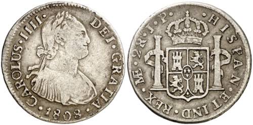 1808. Carlos IV. Lima. JP. 2 ... 