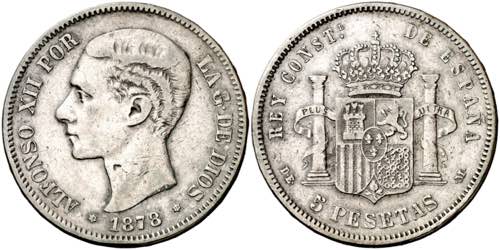 1878*1878. Alfonso XII. DEM. 5 ... 