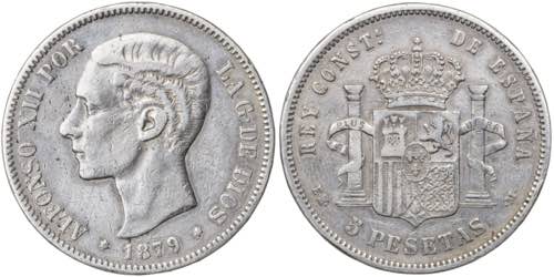 1879*-879. Alfonso XII. EMM. 5 ... 