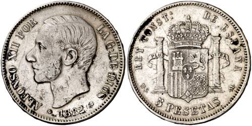 1882/1*1881. Alfonso XII. MSM. 5 ... 