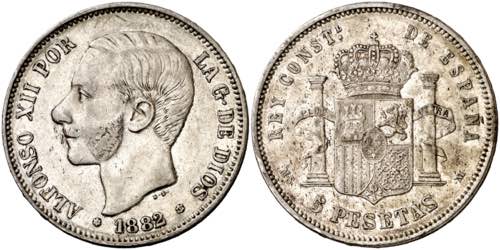 1882/1*1882. Alfonso XII. MSM. 5 ... 