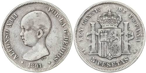 1891*----. Alfonso XIII. PGM. 5 ... 