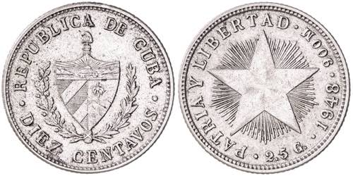 Cuba. 1848. 10 centavos. (Kr. ... 