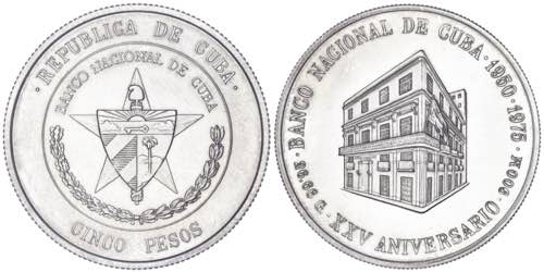 Cuba. 1975. 5 y 10 pesos. (Kr. ... 