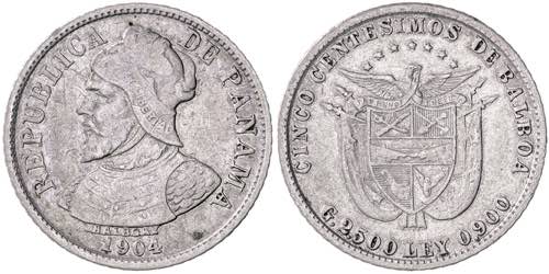 Panamá. 1904. 5 céntimos. (Kr. ... 