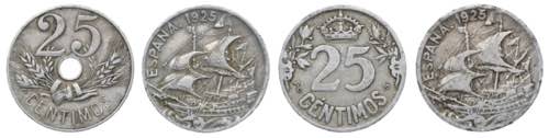 1925 y 1927. 25 céntimos. Lote de ... 