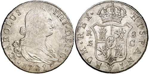 1791. Carlos IV. Sevilla. C. 8 ... 