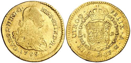 1799. Carlos IV. Popayán. JF. 1 ... 