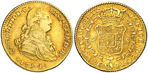 1794. Carlos IV. Lima. IJ. 2 ... 