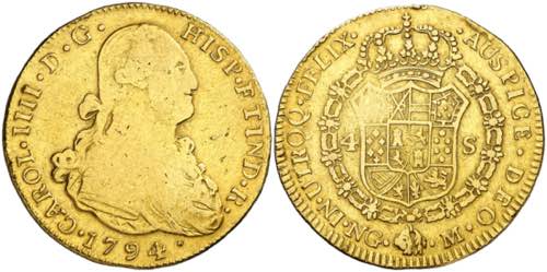 1794. Carlos IV. Guatemala. M. 4 ... 