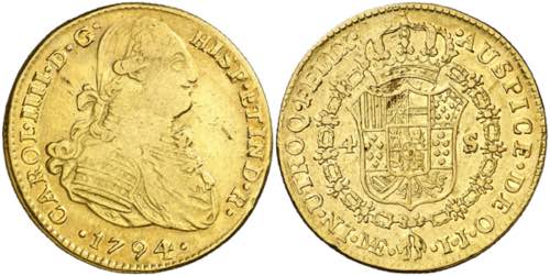 1794. Carlos IV. Lima. IJ. 4 ... 