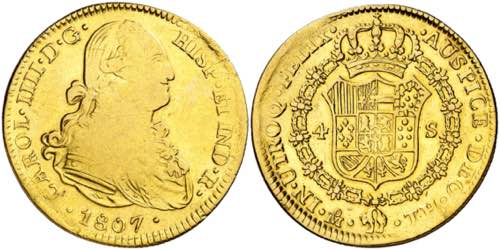 1807. Carlos IV. México. TH. 4 ... 