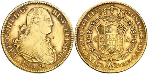 1808/0. Carlos IV. México. TH. 4 ... 