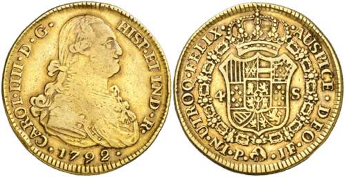 1792. Carlos IV. Popayán. JF. 4 ... 