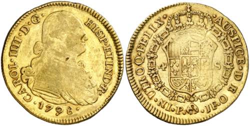 1798. Carlos IV. Popayán. JF. 4 ... 