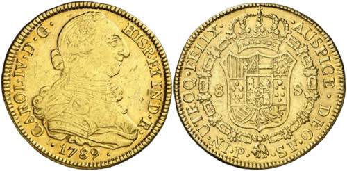 1789. Carlos IV. Popayán. SF. 8 ... 