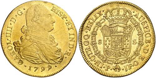 1799. Carlos IV. Popayán. JF. 8 ... 