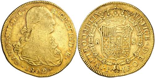 1802. Carlos IV. Popayán. JF. 8 ... 