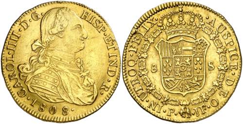 1808. Carlos IV. Popayán. JF. 8 ... 