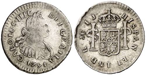 1791. Carlos IV. Lima. IJ. 1/2 de ... 