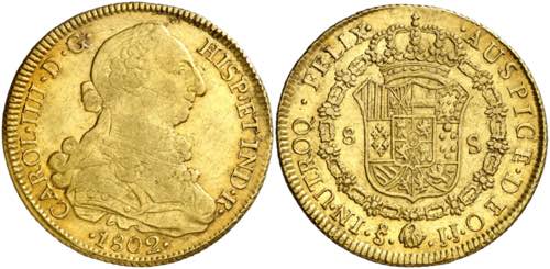 1802. Carlos IV. Santiago. JJ. 8 ... 