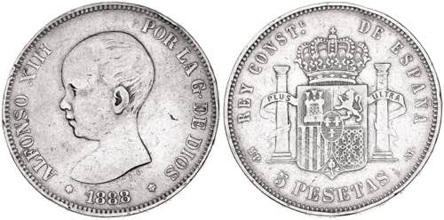 1888*--88. Alfonso XIII. MPM. 5 ... 