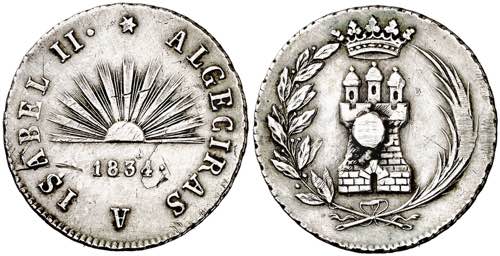 1834. Isabel II. Algeciras. ... 