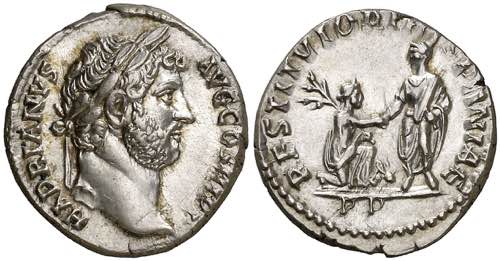 (130-133 d.C.). Adriano. Denario. ... 