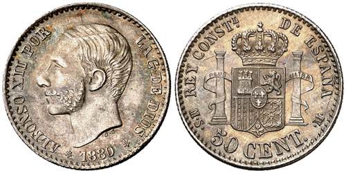 1880*80. Alfonso XII. MSM. 50 ... 