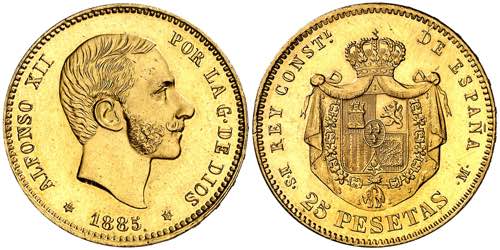 1885*1885. Alfonso XII. MSM. 25 ... 