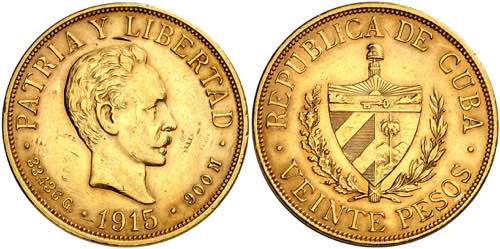 Cuba. 1915. 20 pesos. (Fr. 1) (Kr. ... 